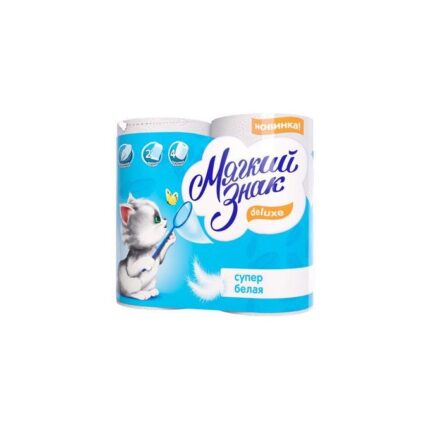 Бумага туалетная "Ь" CLASSIC, 2х слойная, 4 рул в упаковке