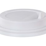 Крышка пластиковая с носиком d-80mm белая (100 шт/уп, 1000 шт/кор)