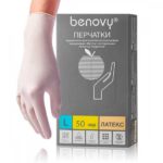 Перчатки латексные гладкие ОПУДРЕННЫЕ, размер M L, 50 пар/уп