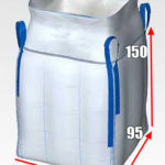 Биг-бэг 95х95х150, 4 стропы, юбка, глухой, 160 гр/м2